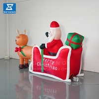 Décoration de Noël Publicité Gonflables Père Noël Modèle Gonflable avec Chariot De Renne