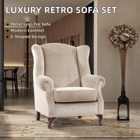 Fauteuil Chesterfield de luxe, moderne, en tissu, rembourré, une place, avec rembourrage en éponge, pieds en métal, meubles de salon