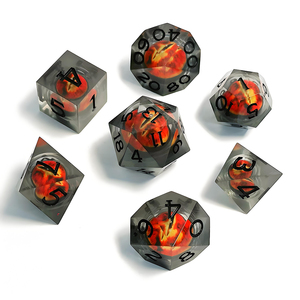 Groothandel Aangepaste Drakenoog Vloeibare Kern Rpg Hars Dobbelstenen Set Drijvende Oogbol Veelvlak Met Scherpe Rand Voor Dnd Rpg Games - Product Image 1