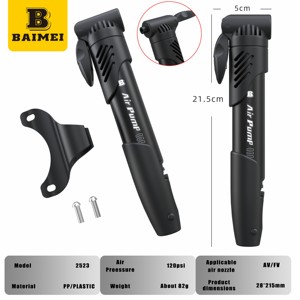Pompe à vélo miniature haute pression BAIMEI PP 80-130 PSI Gonfleur de pneus portable pour vélos de montagne et de route - Product Image 5