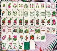 Gran Inventario de Juegos de Mahjong Tropicales de Lujo, 160 Fichas Acrílicas con Reverso Verde Marmoleado, Juego de Mahjong de Regalo al por Mayor