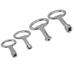 K0535 Clé de serrure carrée 8 mm, forme : B, en zinc, chromée - Product Image 1