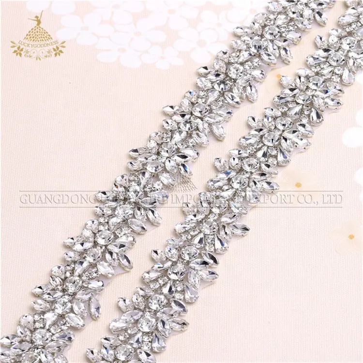 LG1072 DIY <span class=keywords><strong>Strass</strong></span> <span class=keywords><strong>Trim</strong></span>, Zilver Clear Crystal Lace <span class=keywords><strong>Trim</strong></span> Bruiloft Accessoires