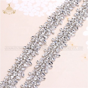 LG1072 Tự Làm Rhinestone Trim, Bạc Rõ Ràng Pha Lê Ren Trim Phụ Kiện Đám Cưới