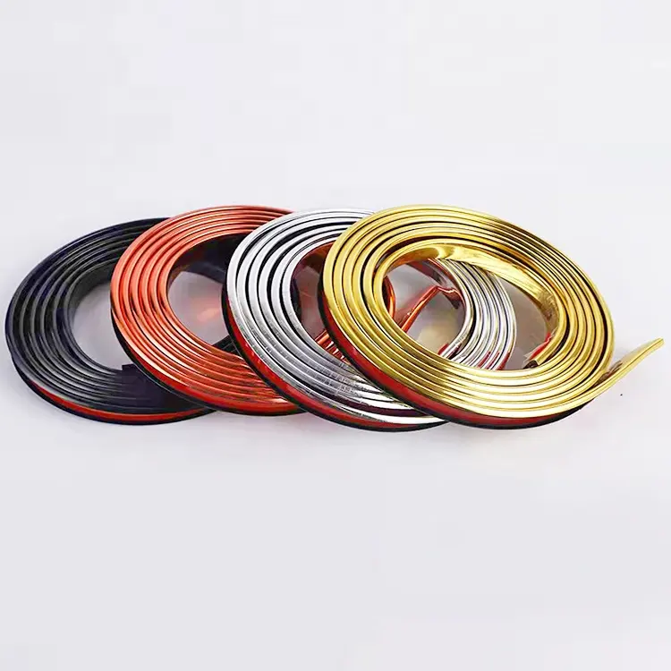 Metallic Spiegel Gouden/Zilver/Zwart Hoge Glossy Zelfklevend U Rand Trim, waterdichte Pvc Rand Banding Tape, Decoratieve