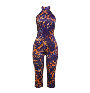 Phụ nữ backless báo <span class=keywords><strong>in</strong></span> không tay Jumpsuit mùa hè xu hướng Câu lạc bộ yếm - Product Image 5