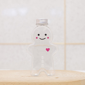 Venta al por mayor 16OZ 500ml PET Gingerbread Man Milk Tea Juice Botella de plástico para la decoración navideña - Product Image 6