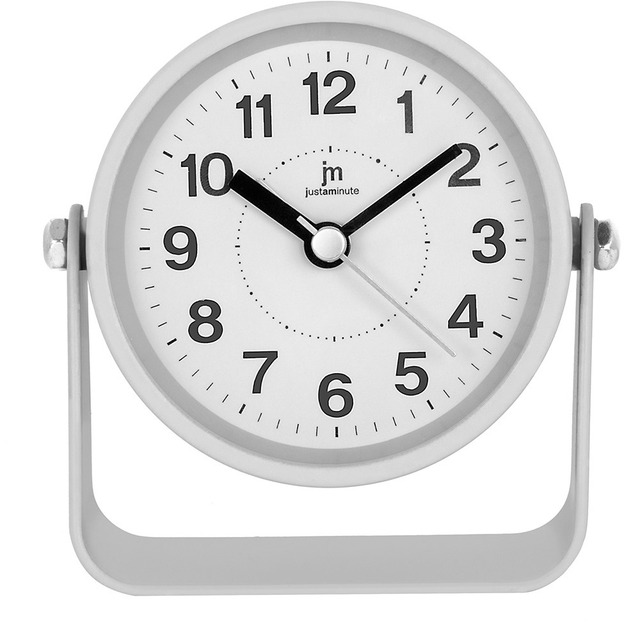 WHITE QUARTZ ALARM CLOCK