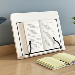 Estante de lectura de madera con clip para escritorio, biblioteca, estudio, soporte rectangular, material de madera, autoensamblable - Product Image 4