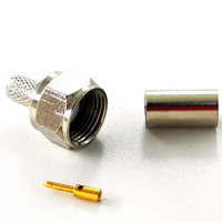 Conector Macho de Crimpado Tipo F Coaxial RF Eléctrico Impermeable de 75 ohmios para Cable RG58, Precio de Fábrica
