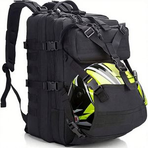 Sac à dos tactique Oxford pour hommes, porte-casque et rangement, idéal pour la moto, accessoires/cadeaux - Product Image 1