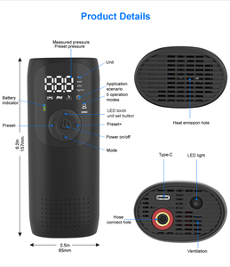 NEWO Gonfiatore Portatile per Pneumatici con Display Singolo LP2 150PSI con 5 Modalità Intelligenti per Bici/Moto/<span class=keywords><strong>Auto</strong></span>/Palloni/Manuale - Product Image 3
