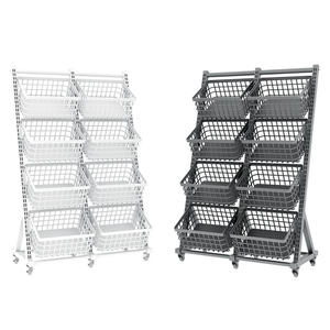 Étagère de rangement de cuisine rotative multicouche personnalisable Support de panier de <span class=keywords><strong>fruits</strong></span> et légumes à 360 degrés Chariot à roulettes pour supermarché - Product Image 3