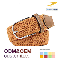 Ceinture élastique tissée en tissu tressé coloré personnalisée de marque supérieure pour hommes et femmes