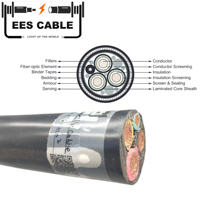 Kabel Kapal Selam Tembaga Telanjang XLPE 18/30(36)KV Dengan Kabel Serat Optik Tahan Air Bawah Laut PE Marine 35mm2  16mm2 240mm2