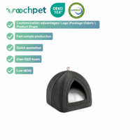 2024 nouveau design luxe sommeil profond igloo chat lit pliable lit pour animaux de compagnie pliable noir canapé chien chats grotte lit pour animal de compagnie voyage en plein air