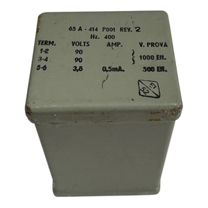 Plc 65a414p001 Paolo <strong>Pisoni</strong> Mil Spec Transformer 1-2:90v 3-4:90v 5-6:3.8v Factory Direct - Product Image 1