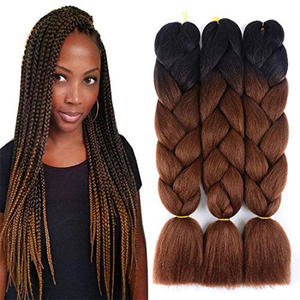 Extensions de cheveux synthétiques Yaki en vrac au prix le plus bas pour femmes noires, faciles à tresser, synthétiques, <span class=keywords><strong>24</strong></span> pouces, 100g, cheveux pour tresses jumbo - Product Image 1