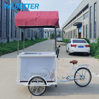 WEBETTER Chariot de cuisine de rue Chariot mobile Camion de nourriture pour glaces Bar Café Remorque de restauration rapide avec vélo