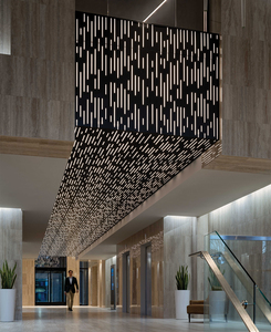 Hiện đại nghệ thuật kim loại Acoustic gạch Trần CE chứng nhận đấm đục lỗ nhôm Trần bảng điều chỉnh với <span class=keywords><strong>LED</strong></span> chiếu sáng - Product Image 6