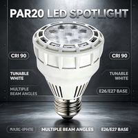 Ampoule LED PAR20, culot E26 E27, boîtier en aluminium, CRI 90, éclairage d'appoint intérieur réglable, économie d'énergie