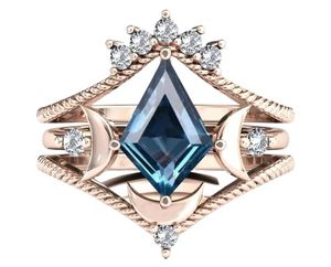 Anillo de Compromiso, Boda o Promesa de Plata de Ley 925 con Topacio Azul de Londres, Regalo de Aniversario para Mujer, Joyería Nupcial Vintage - Product Image 6