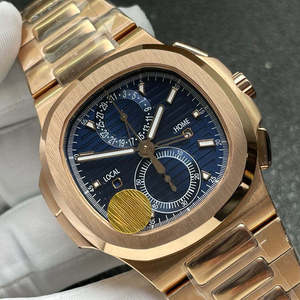 Montre de luxe OEM en acier inoxydable avec mouvement mécanique ETA, double fuseau horaire, jour/date, cadran bleu, pour les voyages d'affaires, unisexe - Product Image 5