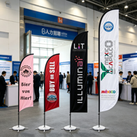 Drapeau publicitaire numérique personnalisé pour stand de salon professionnel, drapeau plume volant en forme de goutte d'eau pour promotion et exposition, drapeau de plage