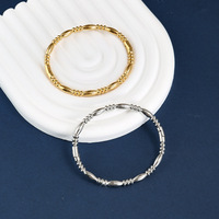 Bracelet Étoilé de Luxe en Acier Titane pour Femme, Jonc en Acier Inoxydable Électroplaqué Anti-ternissement, Bijoux Tendance INS