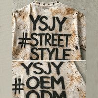 T-shirt Homme Personnalisé par le Fabricant, Grammage Lourd, Effet Délavé, avec Œillets Métalliques et Motif Graphique Vieilli, Style High Street Y2K