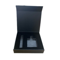 Boîte de rangement pliable noire personnalisée, fermeture magnétique, carton rigide, insert en mousse anti-rayures, cadre photo, cadeau, ISO9001