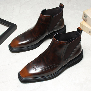 Mocasines de Cuero de Alta Gama con Punta Cuadrada y Aumento de Altura, Estilo Workwear para Hombre, Zapatos Casuales para Oficina y Carrera Profesional - Product Image 2
