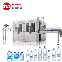 Type rotatif automatique eau potable eau Pure PET bouteille rinçage lavage remplissage capsulage Machine ligne d'embouteillage complète