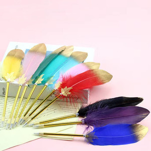 Ensemble de plumes <span class=keywords><strong>d</strong></span>'autruche rétro personnalisées avec encre dorée, cadeau mignon de <span class=keywords><strong>calligraphie</strong></span> <span class=keywords><strong>d</strong></span>'<span class=keywords><strong>oie</strong></span> pour les filles pour les fêtes - Product Image 2