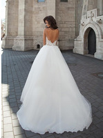 Robe de mariée AL1416 en gros, nouvelle collection 2023, robe de mariée à une épaule, manches longues, dentelle, traîne, grande taille, robe de mariée haut de gamme