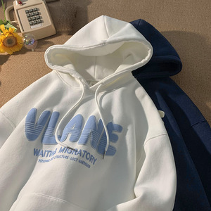 Sudaderas Extra Grandes Blancas de 500 g/m² con Estampado 3D en Relieve, Unisex, Tallas Grandes, Fabricantes de Ropa Vend, Logotipo Personalizado, Sudaderas con Capucha Extra Grandes para Hombre - Product Image 1