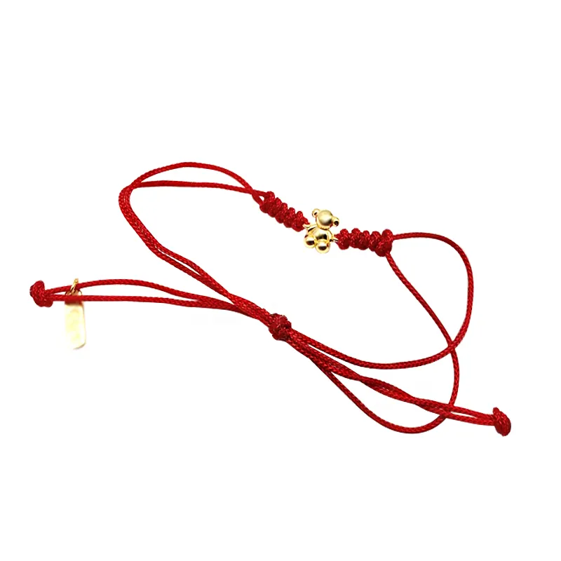 High Quality Luxury Spanish Bear Ladies Jewelry S925 Silver Gold Bear Red Rope Bracelet For Touses jewelry