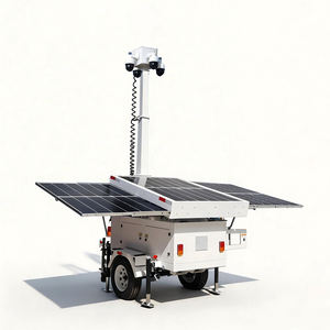 Remorque de sécurité CCTV à énergie solaire <span class=keywords><strong>avec</strong></span> caméras PTZ en option pour la surveillance à distance des chantiers de construction - Product Image 3