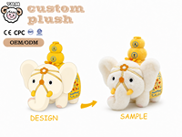 Poupée en peluche personnalisée en forme d'éléphant, super douce, brodée, en forme de gourde, en coton PP, thème culturel, anti-stress, pour festival