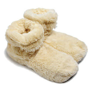 Chaussons en peluche chauffants au micro-ondes, semelle antidérapante, couleur rose, en polaire, pour usage domestique - Product Image 5