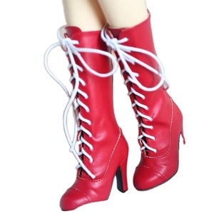 Bottes longues à talons hauts de 16 pouces personnalisables en usine, chaussures pour poupées BJD/DD, jouet éducatif, mini-jouets de dessin animé DIY, <span class=keywords><strong>cuir</strong></span> verni PU - Product Image 1