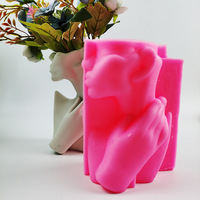 Moule en silicone créatif pour vase en forme de main et de tête humanoïde, outil de moulage en résine et en argile DIY, moule pour la fabrication de vases de décoration intérieure