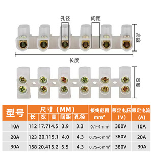 Indeter 12 Position Nylon <b>Terminal</b> Block Connector Feed Through Screw Type Electrical Wire Termination - Product Image 4