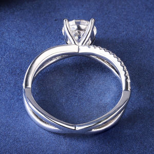 Mozanit yüzük erkekler ve kadınlar takı nişan <span class=keywords><strong>promise</strong></span> yüzükler moda yüzükler 925 ayar gümüş 1.0 ct kadın giyim - Product Image 5