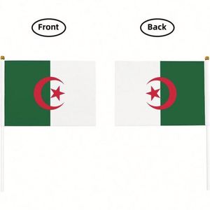 Wholesale Digital Printing Polyester Algeria Algerian Hand Waved Mini <b>Flag</b> 5.5x8.2in Party Conferences Display Decoration - Product Image 3