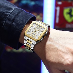 Reloj de Cuarzo Reward 13149M, Relojes Cuadrados para Hombre, Cronógrafo con Pantalla, Azul Oscuro, Oro Rosa, Relojes de Pulsera Casuales para Hombre - Product Image 6