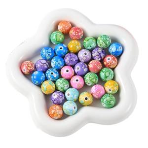 Perles acryliques rondes Perles artisanales pour la fabrication de bijoux Bracelet fait main Perles en porcelaine polymère lisse colorées - Product Image 2