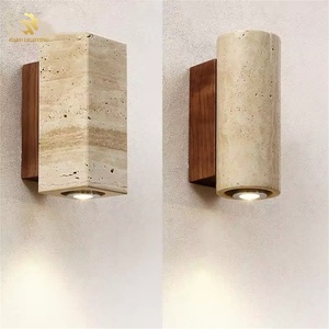 Applique Murale en Travertin Style Nordique, Lampe Murale Originale en Pierre Naturelle pour Maison, Hôtel, Chambres, Salon, Source LED, Corps en Plastique - Product Image 4