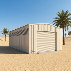 Garage préfabriqué moderne pour une seule voiture, abri <span class=keywords><strong>de</strong></span> <span class=keywords><strong>stockage</strong></span> en métal avec porte à enroulement automatique et isolation thermique - Product Image 6