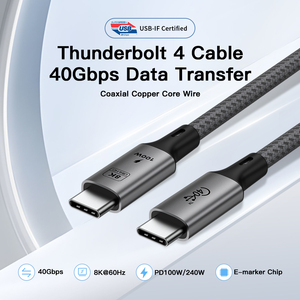 Uniean 1m 1.8m nylon bện đồng trục usb4.0 Cáp PD nhanh sạc cáp loại C 40Gbps 240W 8K 60Hz Loại C để Loại C Cáp - Product Image 2